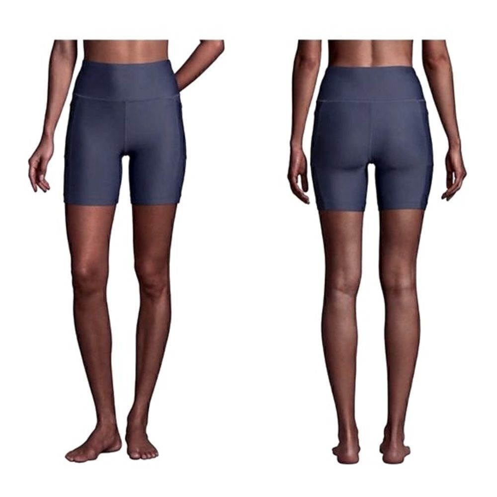 Land’s End plus size biker 6” inseam shorts swim black various